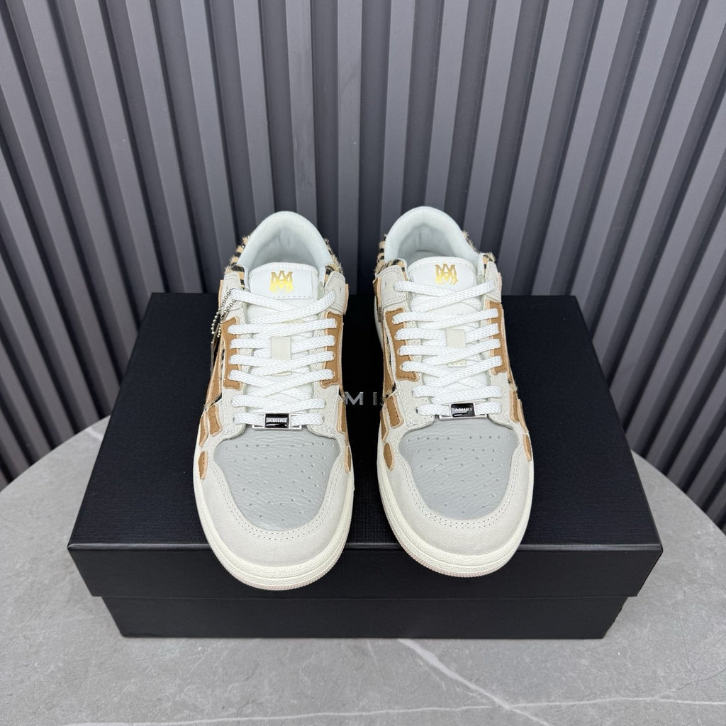 AMIRI Tan Patterned Panel Sneakers — front