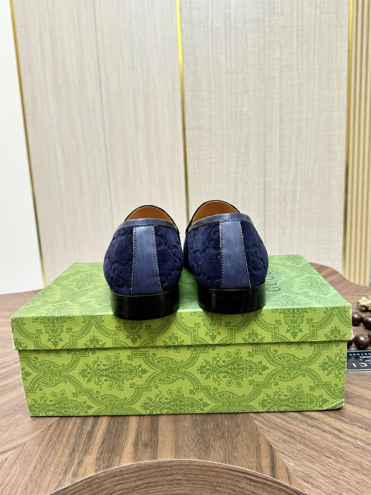 Gucci Horsebit Monogram Loafers — back