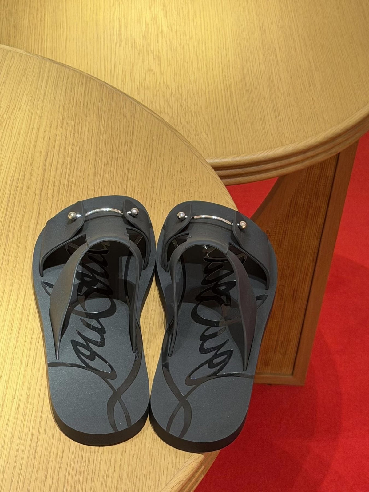 Christian Louboutin Double-Buckle Mules — front