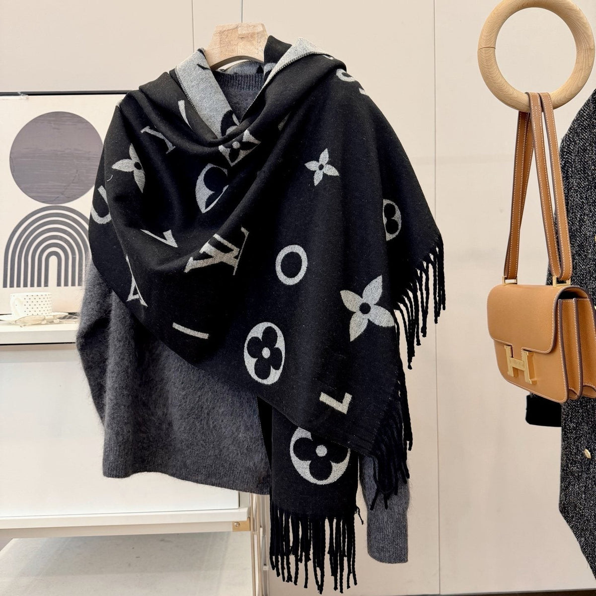 Louis Vuitton Monogram Fringe Scarf — side